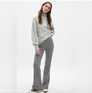 NWT GAP 70’s Flare High Rise Women's Gray Vegan Suede Jeans Size 10T